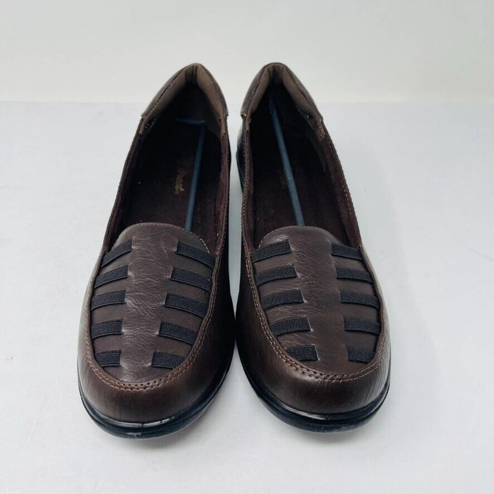 New Easy Street Genesis Womans Sz 9M Slip On Heel Round Toe Shoes Brown NIB - Picture 6 of 10